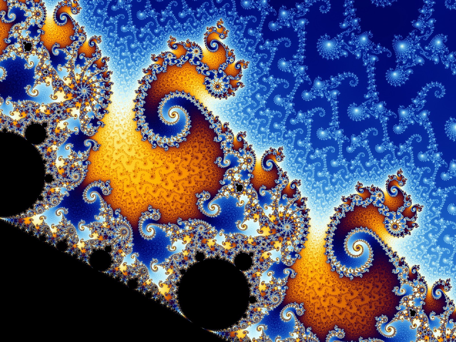 Pozad Mandelbrotova mnoina 1600x1200. Potaov tapeta na plochu. Wallpaper, obrzek zdarma