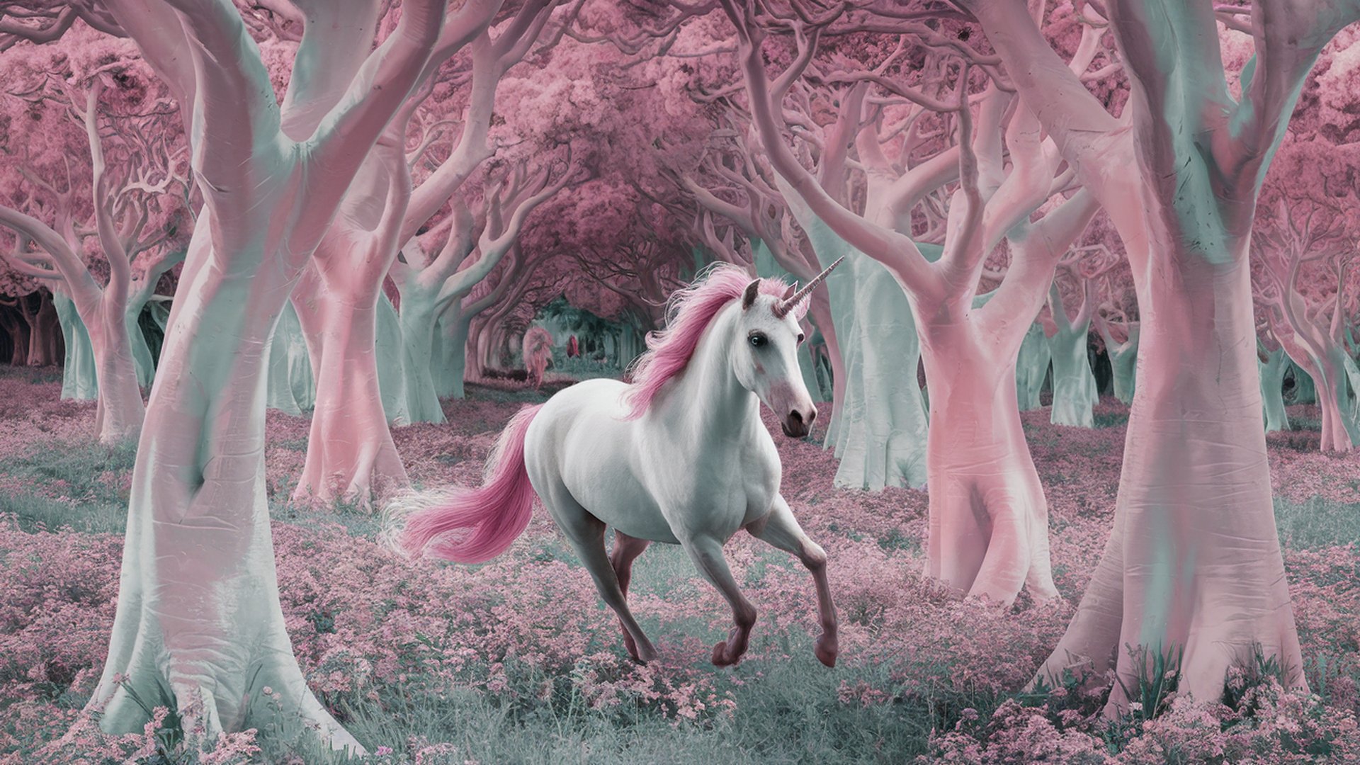 Pozad Unicorn 1920x1080. Potaov tapeta na plochu. Wallpaper, obrzek zdarma