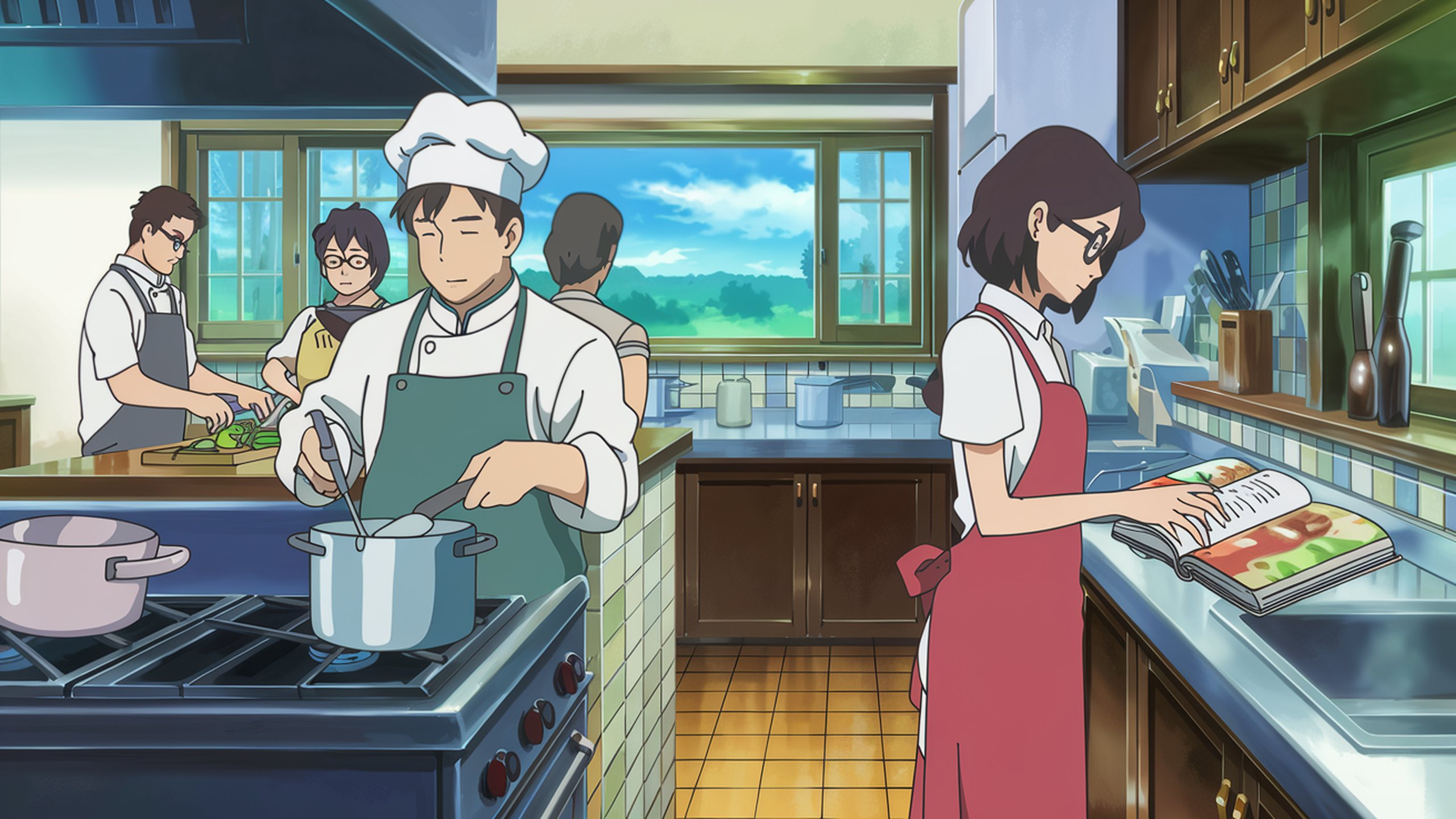 Obrzek, tapeta Manga in Kitchen, 2560x1440. Wallpaper na pozad PC, mobilu, tabletu